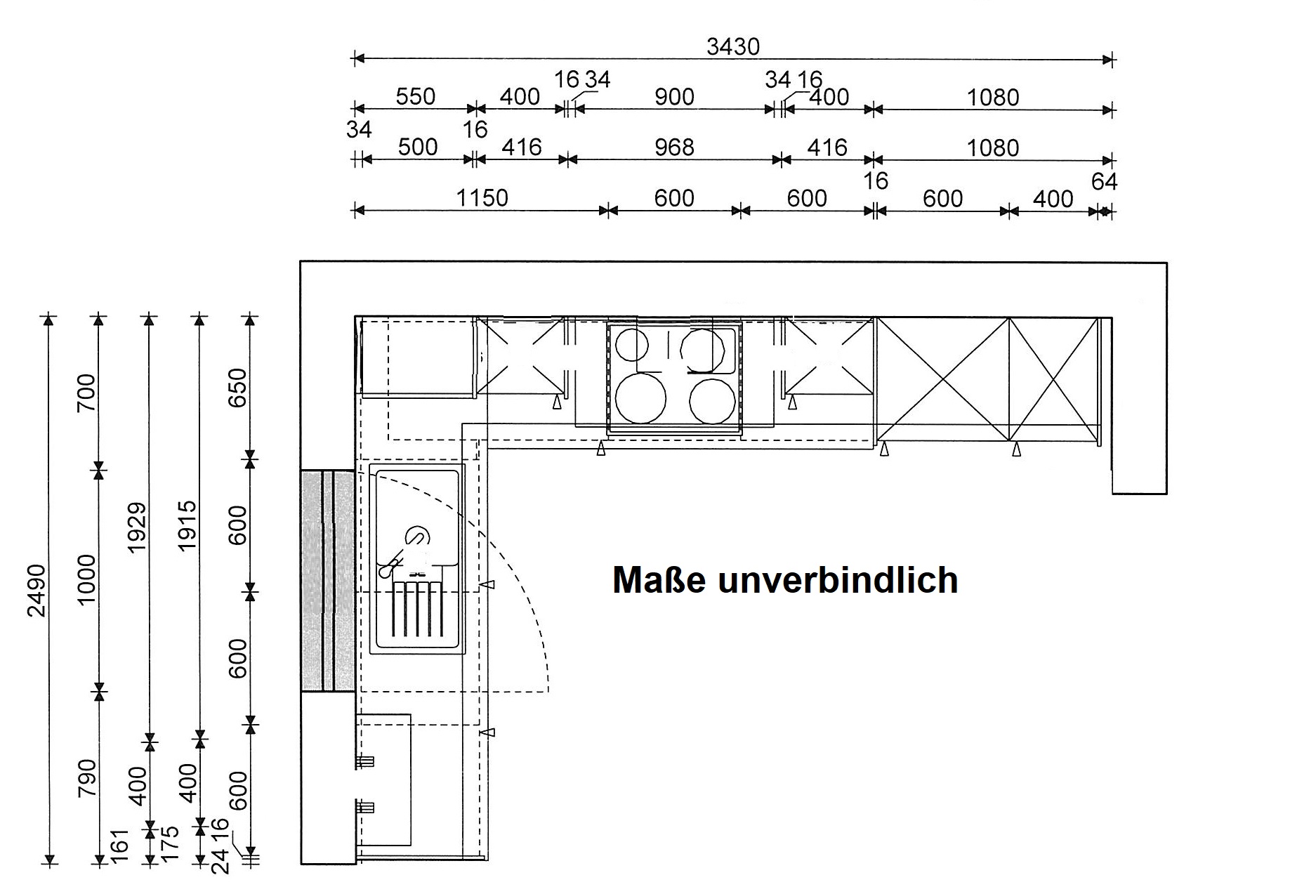 EInbauküche Sylia Vito 